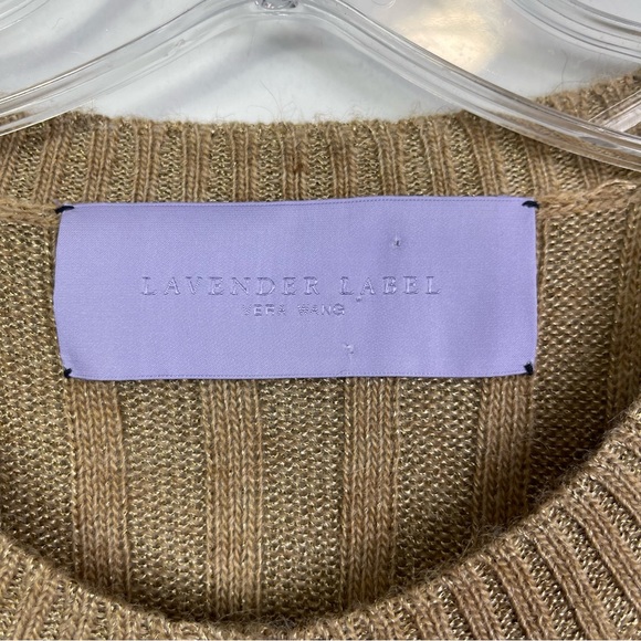 Vera Wang Lavender Label Camel Crewneck Ribbed Wool Alpaca Cardigan Sweater S - Picture 11 of 16